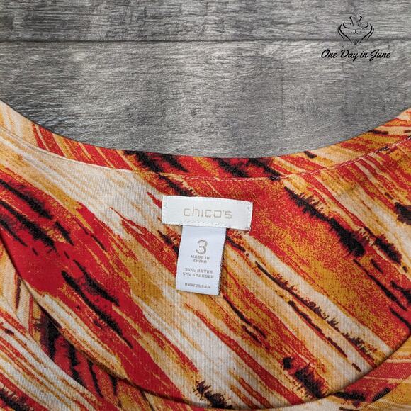 Chico's Scoop Neck 3/4 Sleeve Top Size 3 (L) Size 3 (L) - Picture 2 of 5